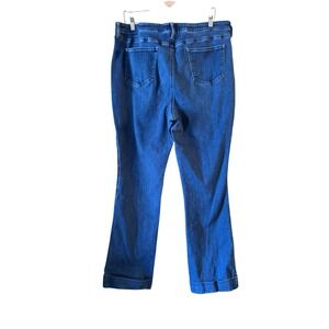 NYDJ Bootcut Jeans Cuffed Hem High Rise Dark Wash Denim Womens Size 18